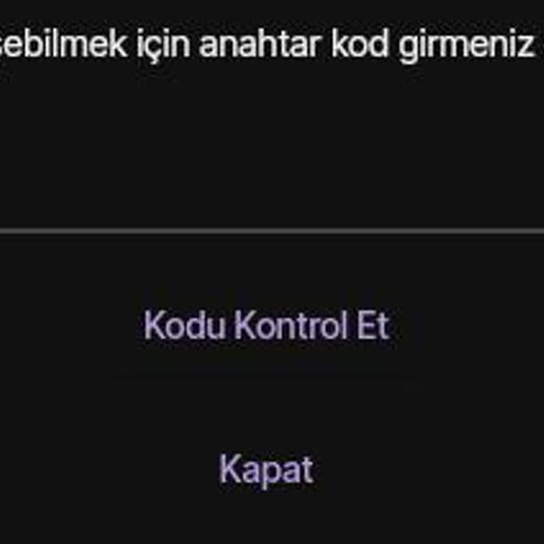 Video Çözüm Erişimi İçin Anahtar Kod Bulunamadı
