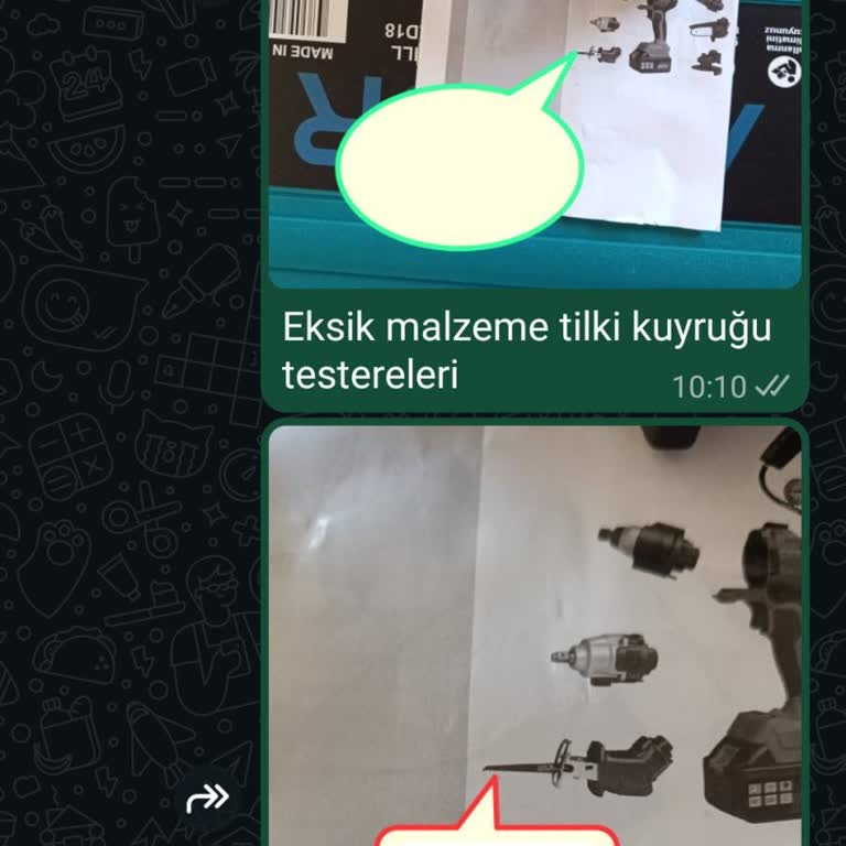 Assur Testeresinde Tilki Kuyruğu Parçası Eksik Ve Geri Dönüş Yok