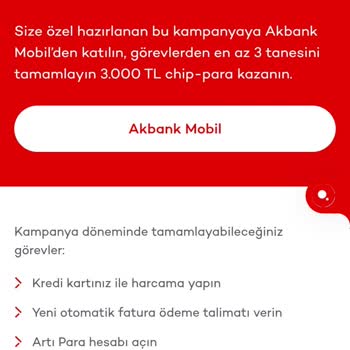Akbank'ta 3.000 TL Chip-Parası Havale Şartı Yanlış Değerlendirildi