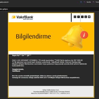 VakıfBank Kredi Kartımda Yetkisiz 195.000 TL İşlemler Ve Güvenlik Açığı