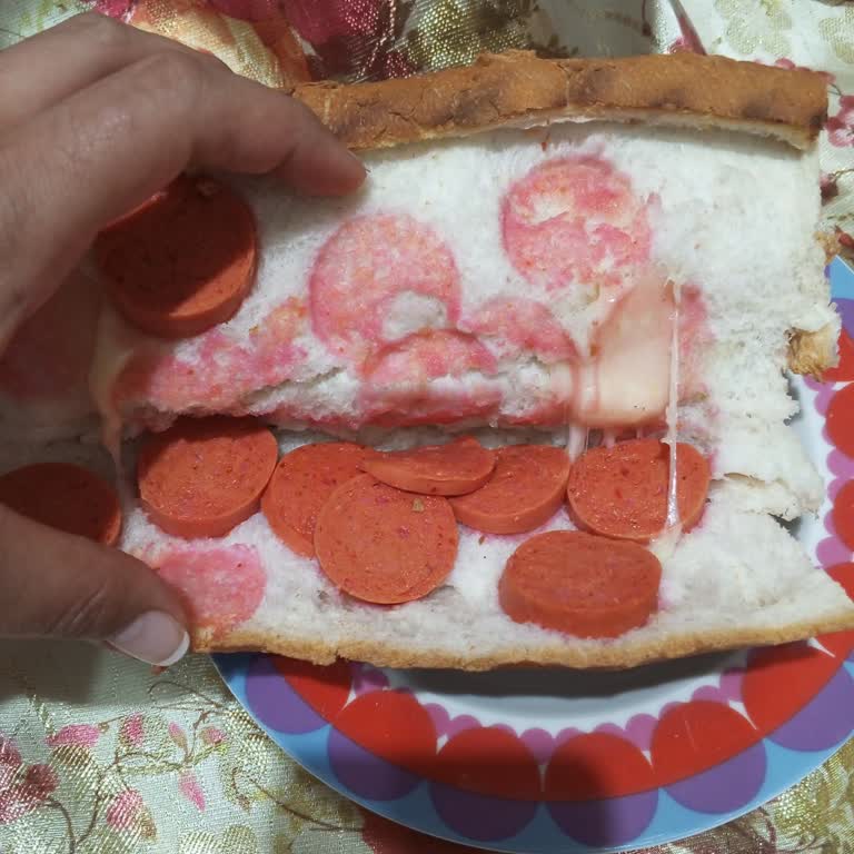 BİM Tombik Sucuğu Aşırı Renklendiricisi Ekmeği Pembe Boyadı Ve Sağlık Endişesi Yaratıyor