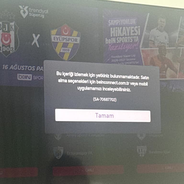 Bein Connect Öğrenci Paketi TV'de Üyelik Tanınmıyor
