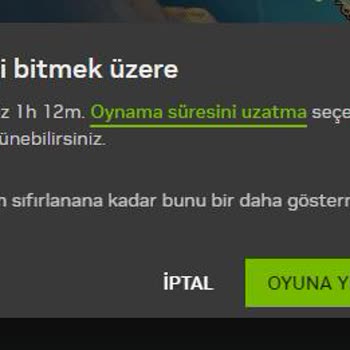GeForce Now Performans Aboneliğinde Kullanım Süresi Hatalı Gösteriliyor