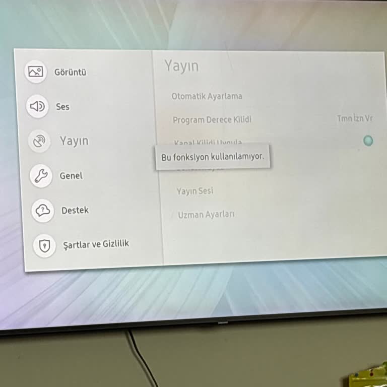 Samsung Q55 Televizyonumda Yayın Menüsü Çalışmıyor