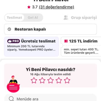 Yemeksepeti'nde Kalitesiz Pilav Ve Reddedilen İade Talebi