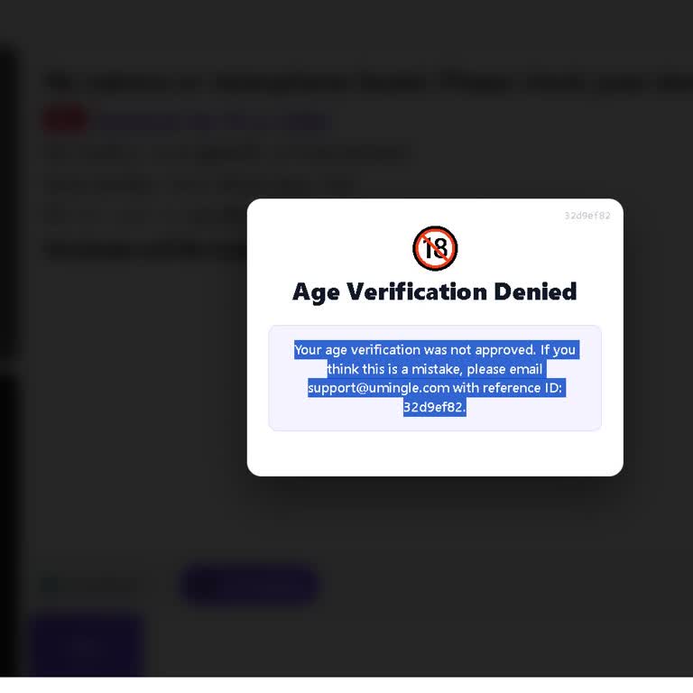 Fix Umingle Age Verification Denied Error And Unblock Account Now