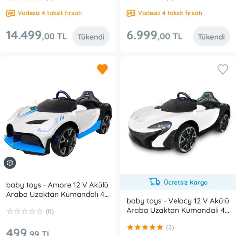 E-bebek'ten Akülü Araba Stokta Yok, Açık Tarih Bilgisi İsteniyor
