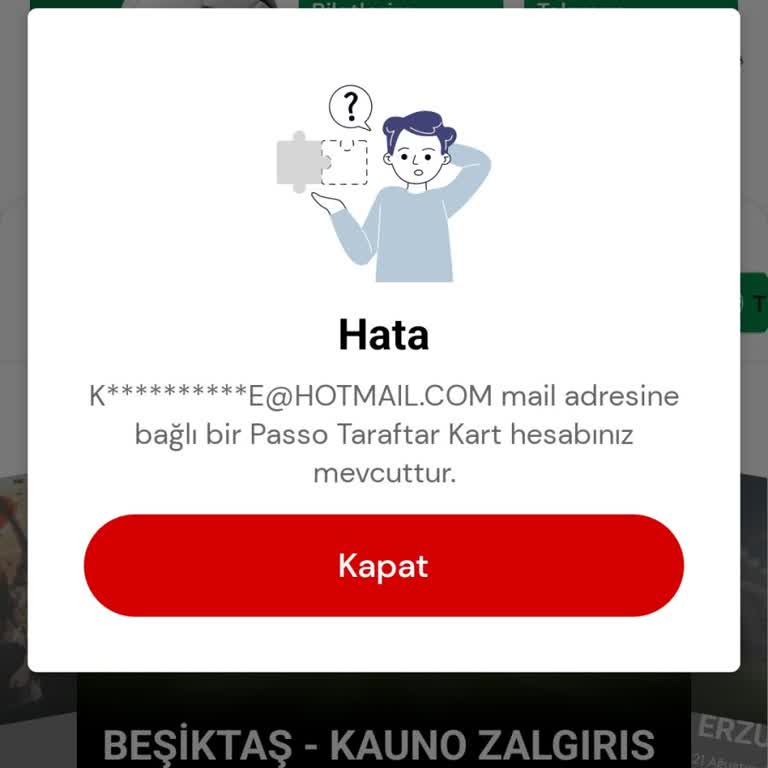 Passolig Kart Bağlama Sırasında Eski E-Posta Hatası Maç Bileti Alımını Engelliyor