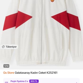 GS Store Galatasaray Kadın Ceketi Yıkama Sonrası Renk Akarak Bozuldu