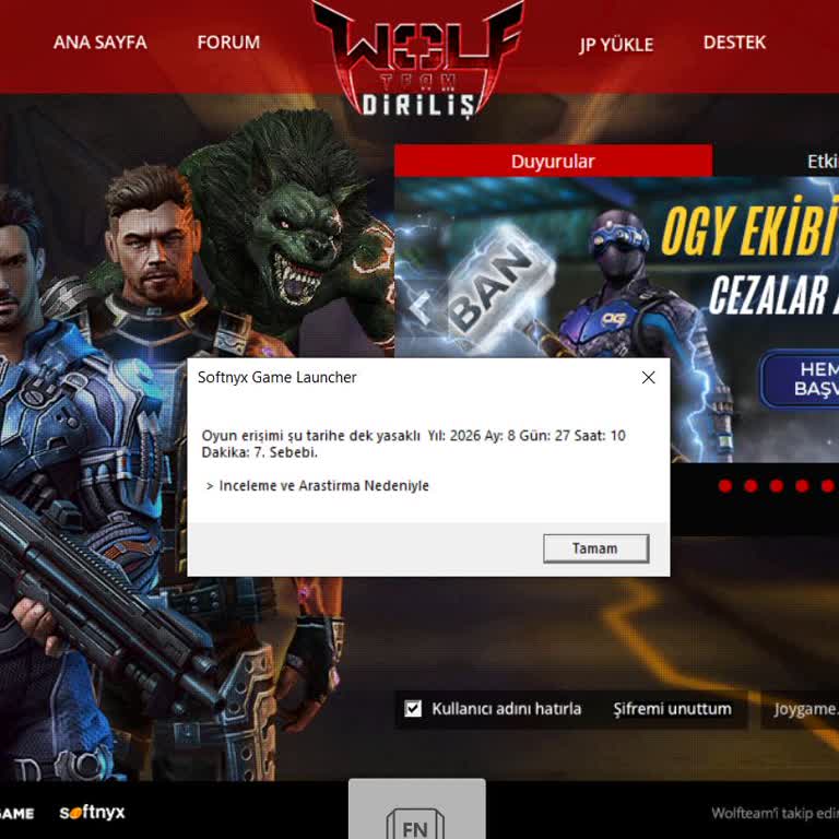 Haksız Ban Ve Cevapsız Destek Talebi