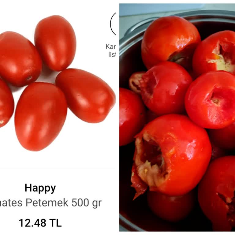 Happy Center Kışlık Domates Görseliyle Uyuşmayan ve Bozulmuş Şekilde Teslim Edildi