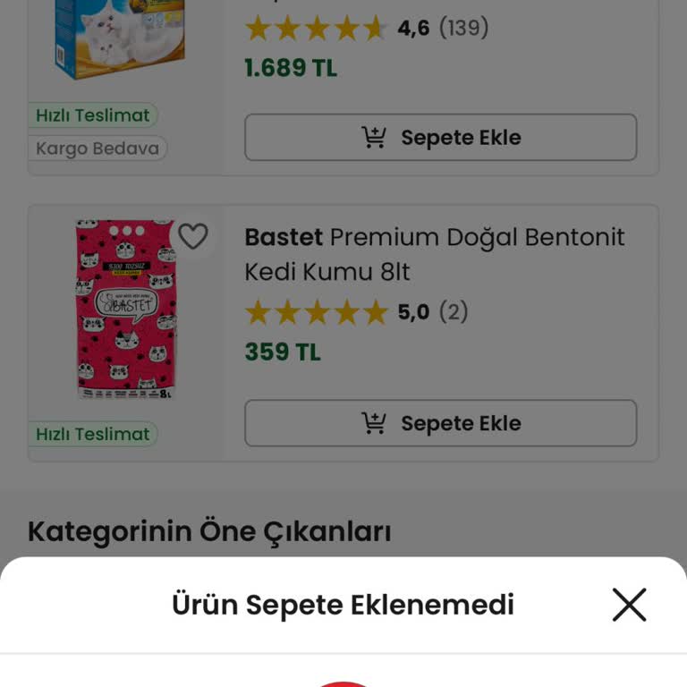 Kedi Kumu Alışverişinde Minimum 600 TL Ve Tek Ürün Kısıtlaması