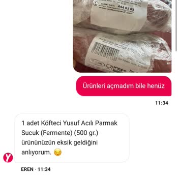 Tam Ücretli 1 Kg Sucuk İçin Yarım Teslimat Ve Geciken İade