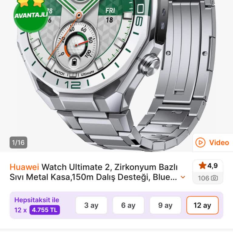Huawei Watch Ultimate 2 Modelinde E‑Sim Özelliği Olmadığı İçin Yanıltıcı Ürün Bilgisi
