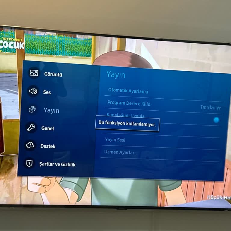 Samsung Q70T Televizyonda Yayın Ayarlarına Giriş Engellendi