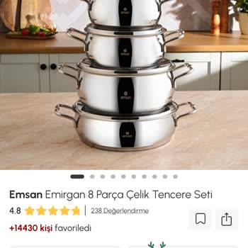 Emsan Mutfak Kısa Sürede Çelik Tencere Setinde İç Lekeler Ve Kalıntı