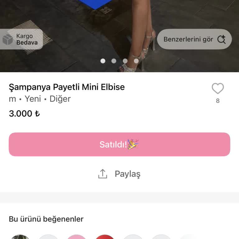 Yanlış Adrese Teslim Edilen Şampanya Payetli Mini Elbise