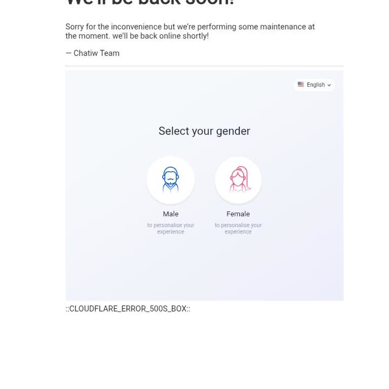 Cloudflare Error 500 Blocks Chatiw User From Accessing Account