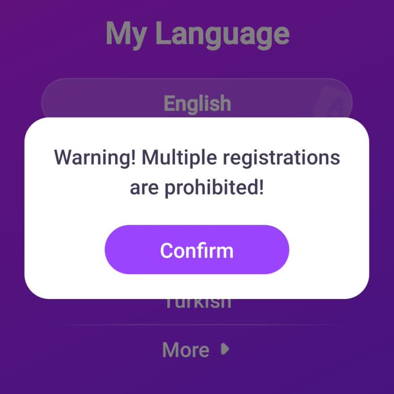 Chamet Warning! Multiple Registrations Are Prohibited!