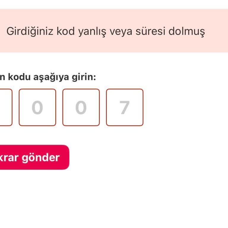 Doğrulama Kodu Yanlış Diyor, Sipariş Veremiyorum