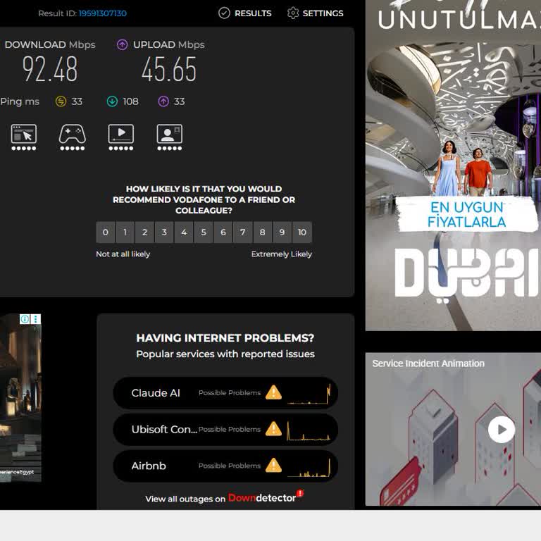 1000 Mbps Sözleşmeli İnternette 90 Mbps Hız Ve Cevapsız Destek