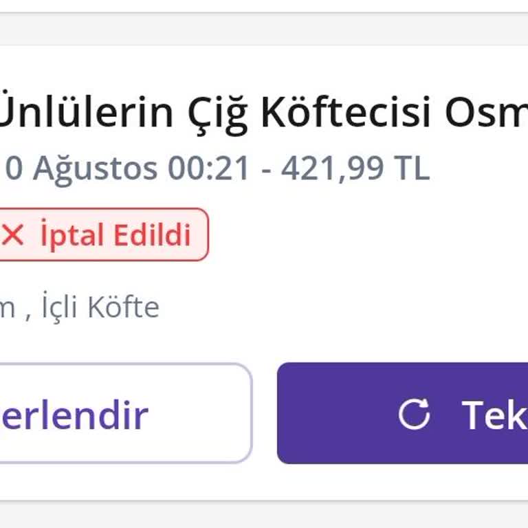 İptal Edilen Yemek Siparişlerinin İadesi Uzun Beklemeden Sonra Hesaba Yansımıyor