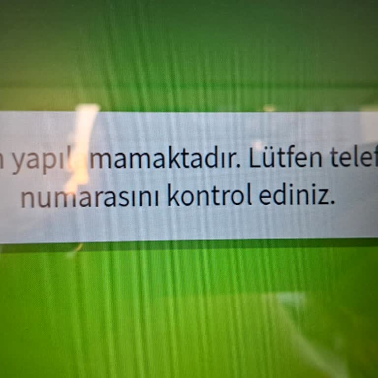 Teknik Hata Nedeniyle Telefon Numarası Güncellenemiyor