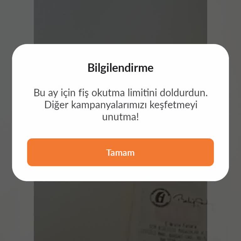 Hayat Pay Uygulamasında Fiş Yüklerken Sürekli Yanlış Limit Uyarısı