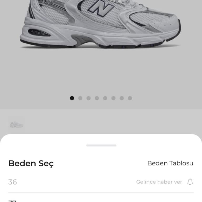 New Balance 530 Kadın Ayakkabısında 36 Numara Stok Dışı