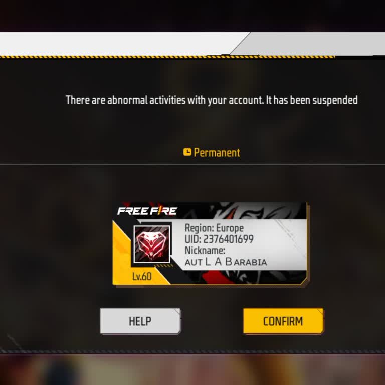 Free Fire Permanent Ban Appeal: Account Suspended for Abnormal Activity