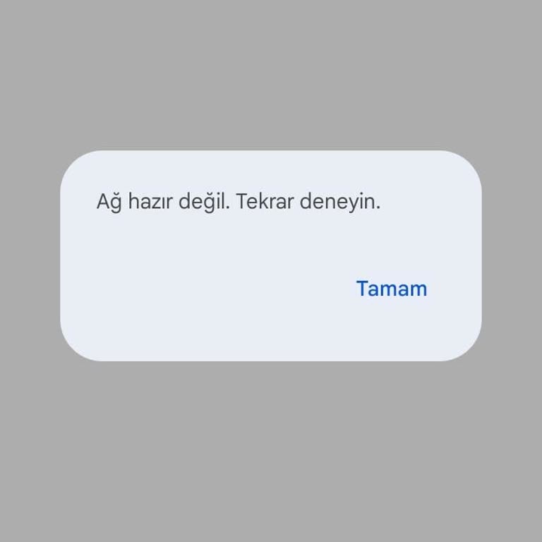 Ağ Hazır Değil Hatası SMS Şifresi Alımını Engelliyor