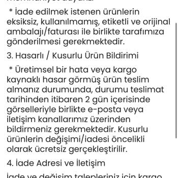 Yanıltıcı Görseller, Hatalı Beden Ürün İadesi, Kargo Ücret Talebi