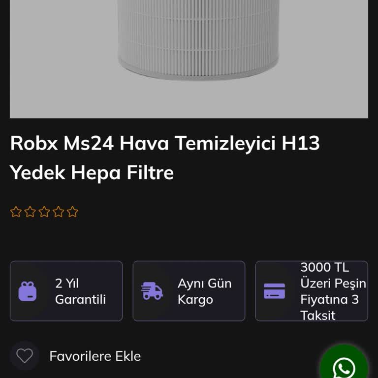 Robx MS24 H13 Yedek Filtre Stok Sorunu Cihazı Kullanılamaz Hale Getiriyor