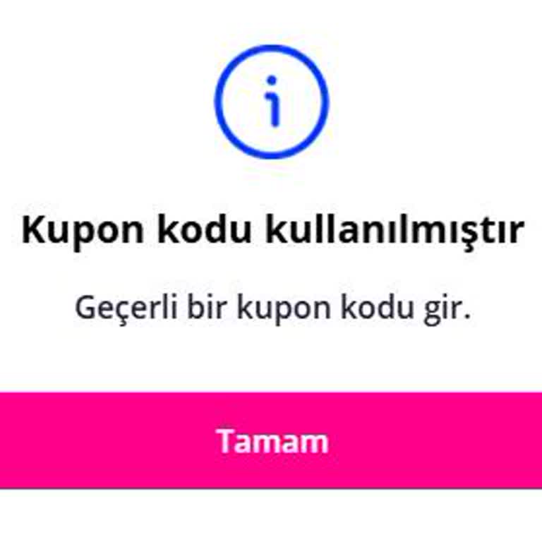 Kupon Kodu Kullanılmış Görünüyor, Plus Üyeliği Alamadım