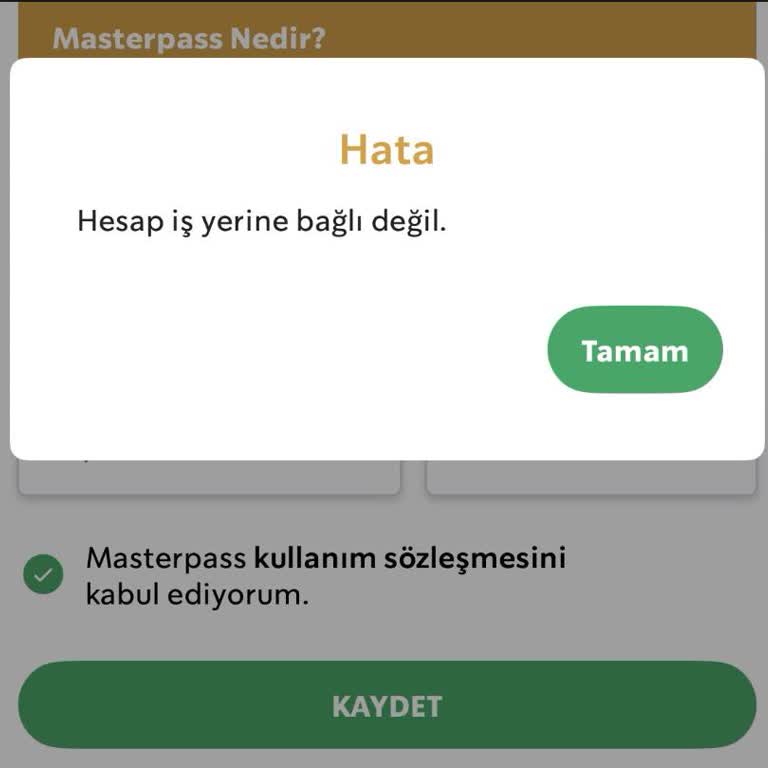 Starbucks Uygulamasına Tami Kartı Eklenemiyor Ve Hesap İş Yere Bağlı Değil Hatası