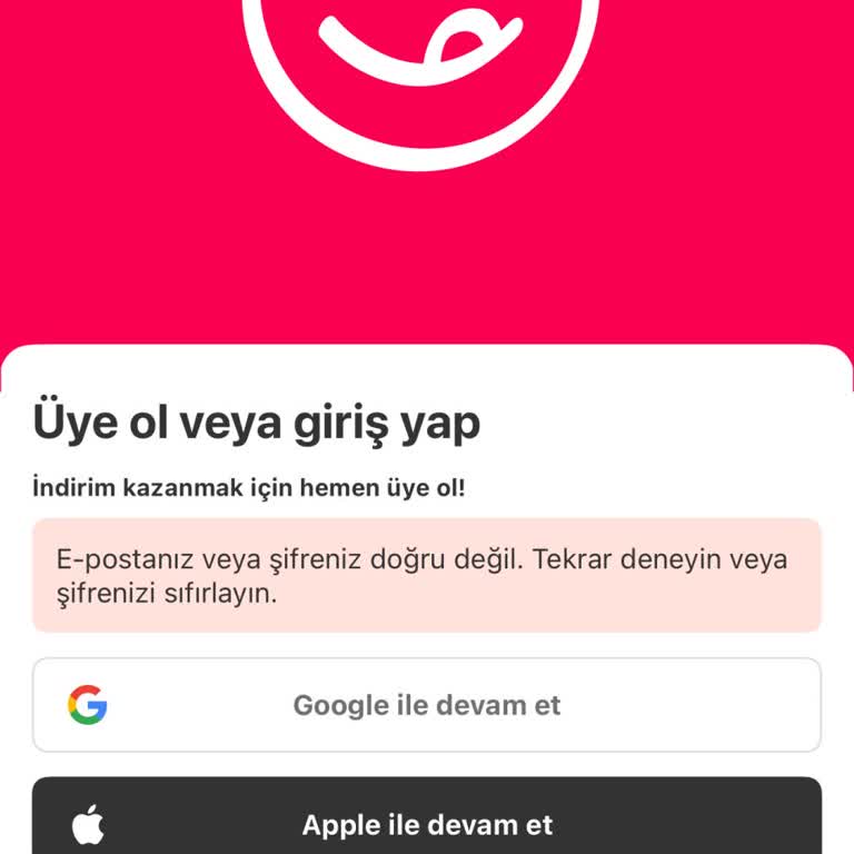 IOS Cihazı Üzerinden Yemeksepeti Market Hesabına Giriş Ve Şifre Yenileme Sorunu