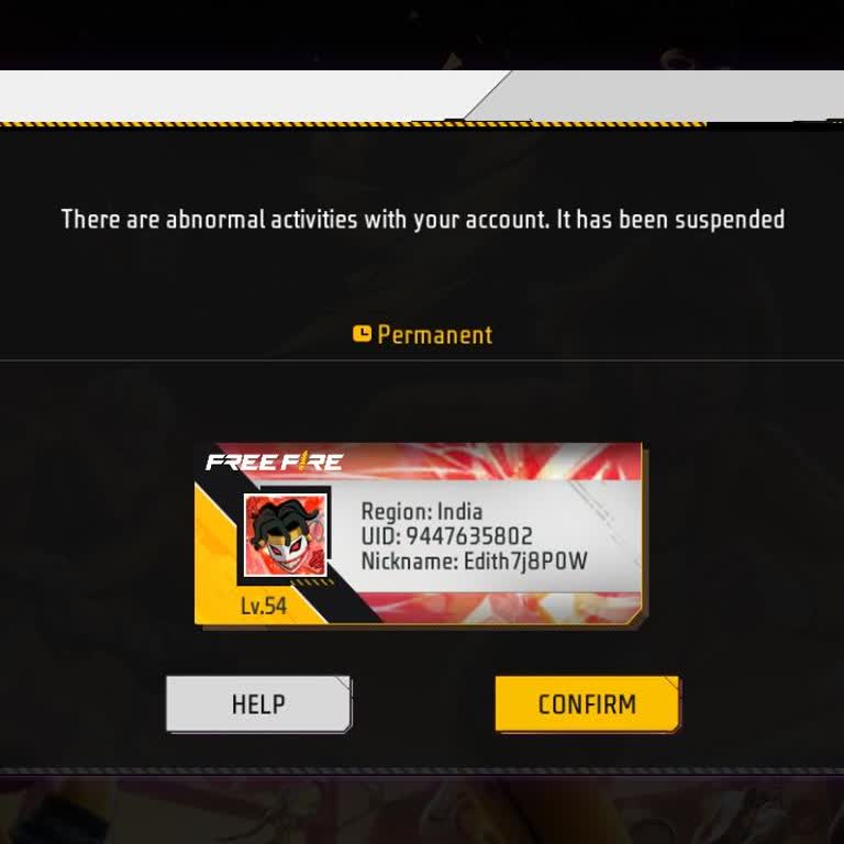 Free Fire UID Permanently Suspended for Abnormal Activity
