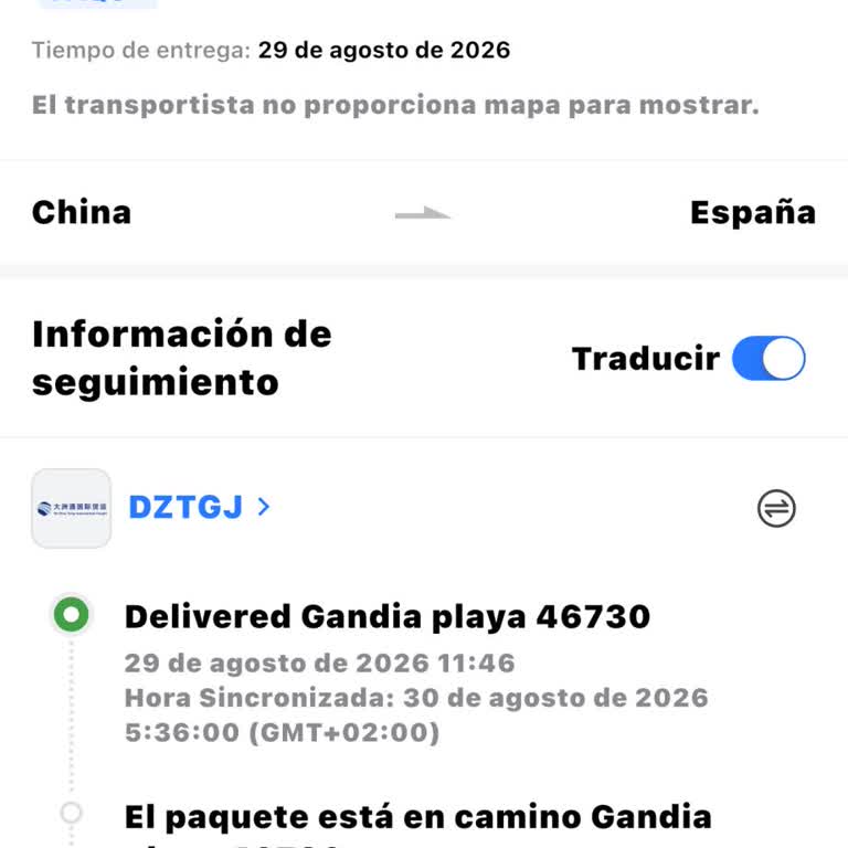 Paquete marcado como entregado por 17TRACK no recibido, exijo solución