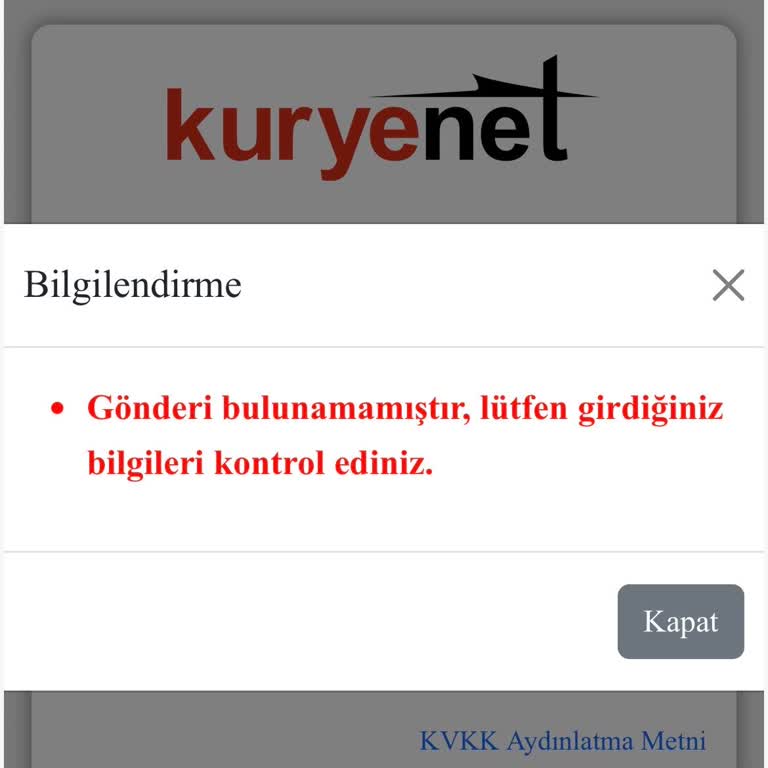Acil: Kuryenet Takip Numarası Geçersiz, Kart Teslimatı Belirsiz Ve Güvenlik Endişesi