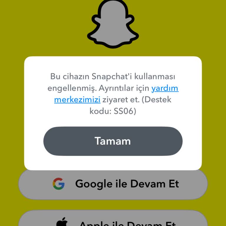 Snapchat Girişinde Ss06 Hatası Ve Cihaz Engeli
