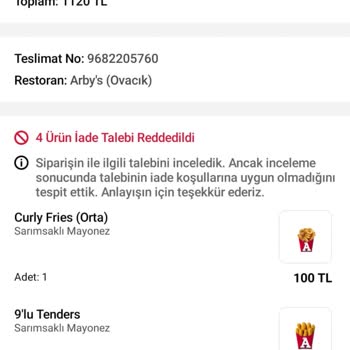 Teslim Edilmeyen Sipariş Ve İade Reddi Hakkında Şikayet