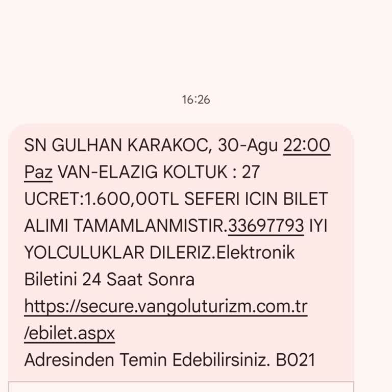 Van Elazığ Seferinde Haksız Bagaj Ücreti Talebi
