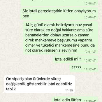 İptal Edilen Siparişin İadesi 14 Gün İçinde Gelmedi