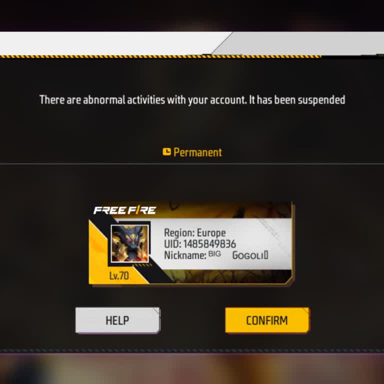 Unban Free Fire Account
