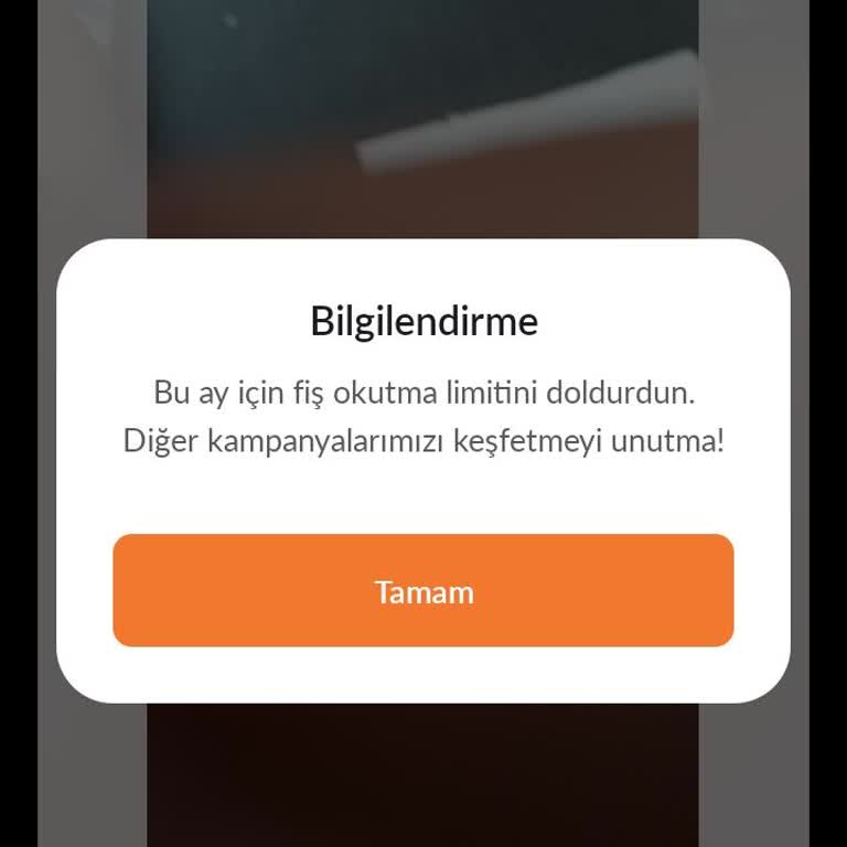 Hayatpay Uygulamasında Fiş Okutma Limitinin Hatalı Çalışması Ve Haksız Engelleme