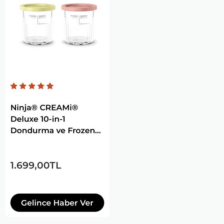 Ninja Creami Deluxe 10-in-1 Yedek Kap Stok Sorunu