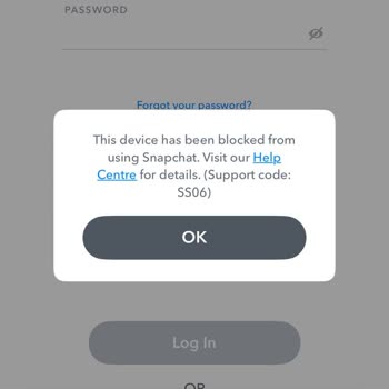 Snapchat SS06 Error