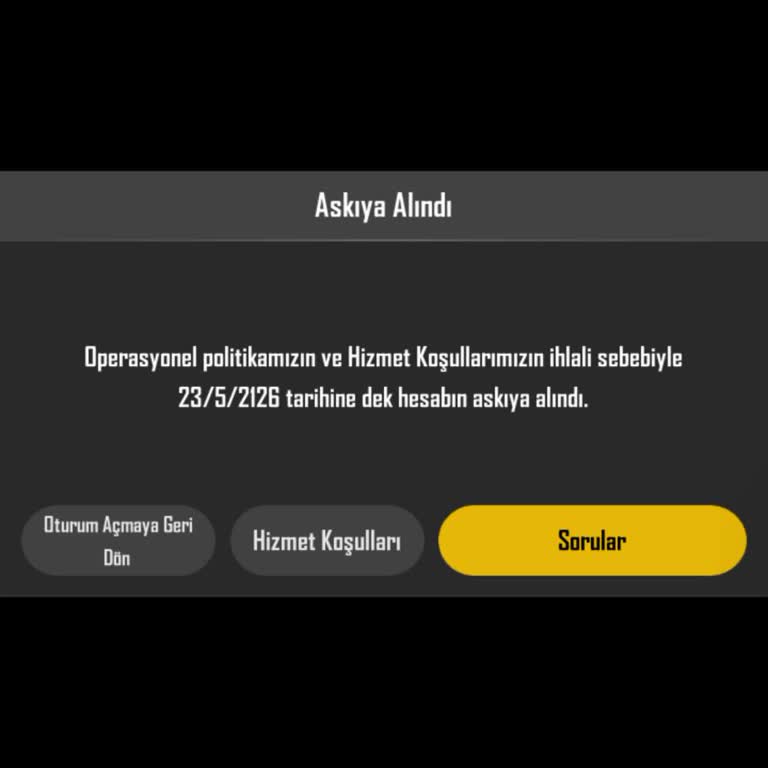 Hesabımın Haksız Askıya Alınması Ve Açılması Talebi
