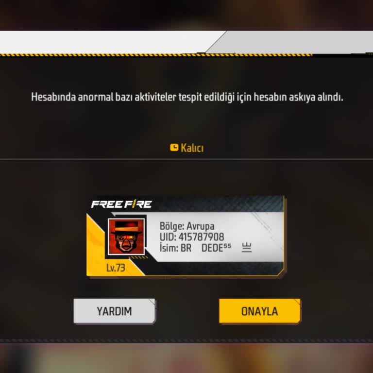 Free Fire Hesabım Çalındı, Geri Alınması Ve Güvenliği İçin Yardım İstiyorum