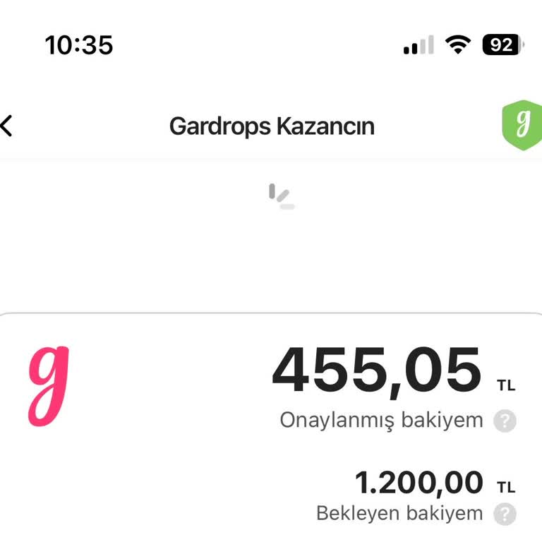 Gardrops Kazancımda 170,95 TL Eksik Ödeme
